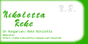 nikoletta reke business card